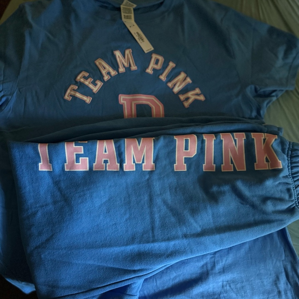 PINK Victoria's Secret Blue Team Pink Set